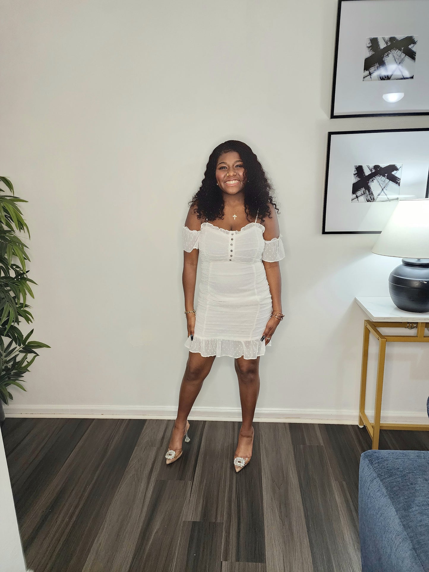 Alice White Ruched Mini Dress
