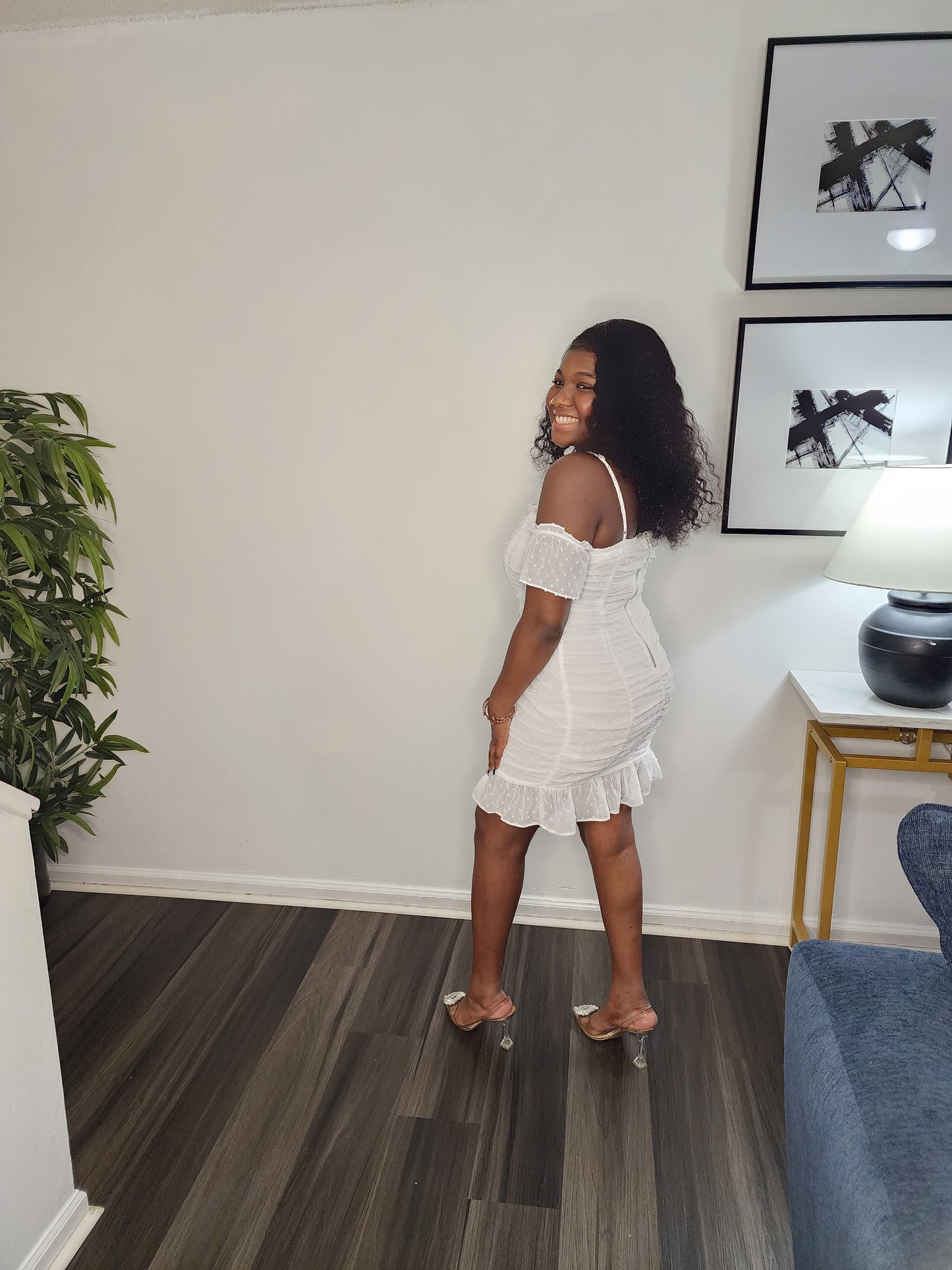 Alice White Ruched Mini Dress
