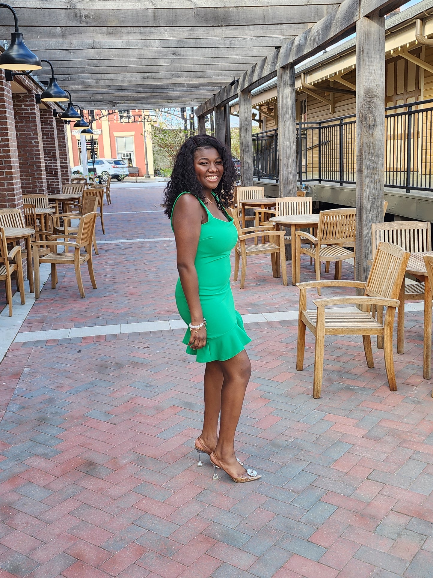 Bodycon Ruffle Hem Mini Dress