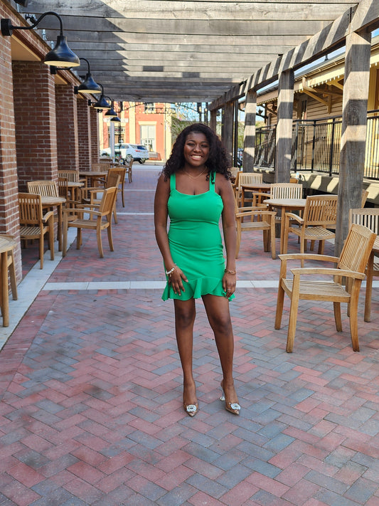 Bodycon Ruffle Hem Mini Dress